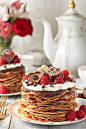 Chocolate Raspberry Mini Crepe Cakes - gorgeous mini cakes made with crepes, chocolate, and raspberries! | From SugarHero.com