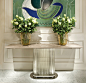 MURANO GLASS CONSOLE ART 11200-JT - Large image of Italian Murano glass based console table with lacquered pearl top.