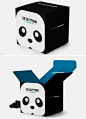 熊猫VI包装设计，蓝色包装设计样本，内蓝外黑色，简约风格