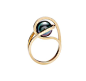 Gurmit's "Concubines" ring inspired by the yoni symbol in 18 carat gold and tahitian pearl.: