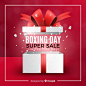 Realistic boxing day sale background Free Vector