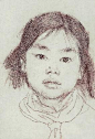 靳尚谊1974年 女孩头像速写
