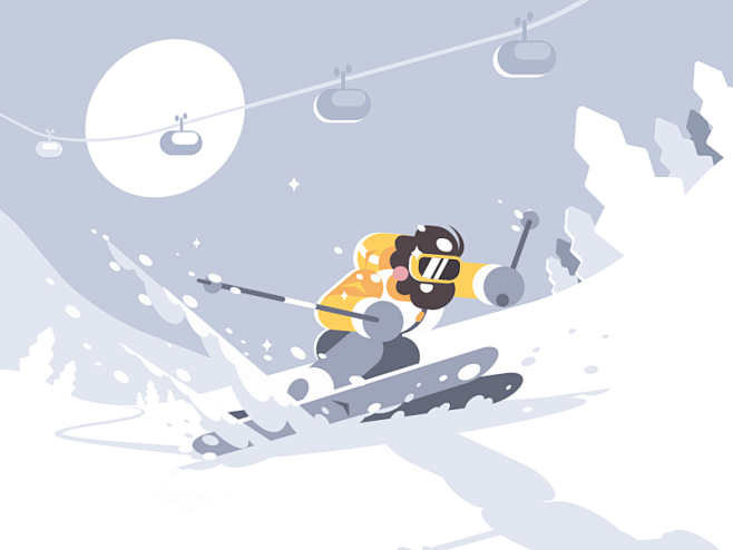 滑雪者字符极端山滑雪者体育冬天滑雪雪例证...