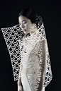 Sculptural Fashion with laser cut patterns & exaggerated silhouette - wearable art; creative fashion // Kamilya Kuspan