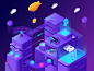 Icons : A small collection of 20 isometric illustrations with cryptocurrency theme.  Mining gigs, blockchain structures, it's all here, even a bitcoin city.  These are compatible with Adobe Illustrator and are easy to brake apart and mix the elements to c