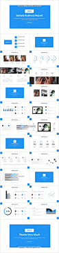 【极简设计 第8弹】简约大气通用商务报告模板-蓝色