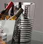 Global Views Ribbed Ice Bucket-Nickel