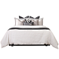 现代轻奢样板房床上用品纯棉四件套黑白灰色家居软装样板间床品-淘宝网