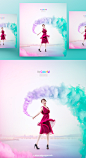 多彩渐变烟雾效果海报PSD模板Smoke effect poster template#ti219a14711 :  