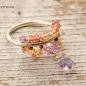 【vitowa日本包邮】设计师手作10K紫水晶戒指尾戒指环 彩色宝石-淘宝网