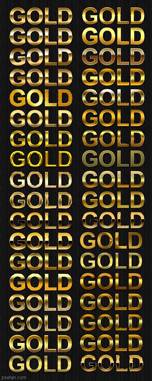 100+ 新款金色黄金金属质感文字样式