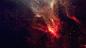 outer space red stars galaxies  / 2560x1440 Wallpaper