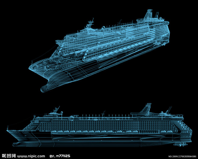 游轮透视图源文件