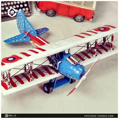 二战法国斯派德双翼战斗机飞机模型 家居咖...