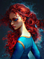 Merida princess ( Brave), DangMyLInh ART : My newest work with video making of include 