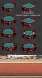 棋牌大厅房间桌椅参考素材/美术设计参考素材/场景背景元素pz002-淘宝网