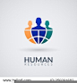 Human resource vector concept logo. Vector Illustration.