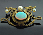 Opal Art Nouveau Dragon Brooch