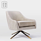意大利港式设计师布艺休闲沙发轻奢后现代客厅简约单人沙发椅定制