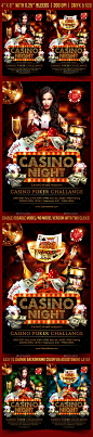 Casino Night Flyer Template - Clubs @北坤人素材