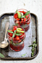 strawberry kiwi basil parfaits 