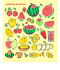 可爱美食水果面包表情冰激凌西瓜苹果植物甜点手绘插画AI矢量素材-淘宝网
