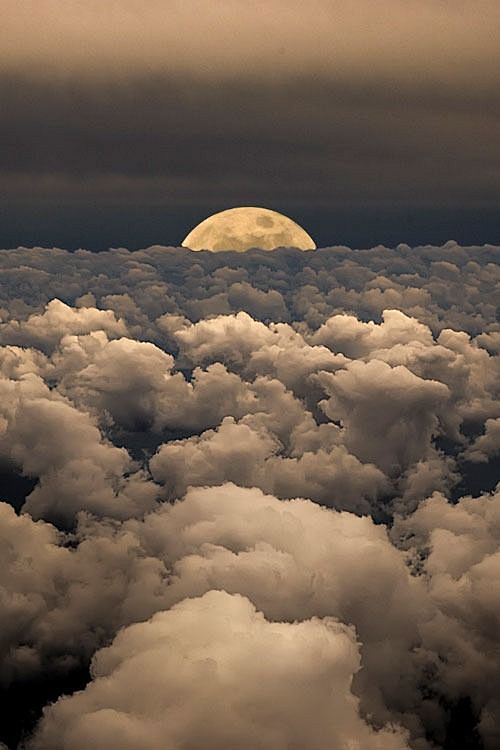 Moon over the clouds...