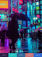 摄影师 Liam Wong 镜头下的「夜色东京」系列 ​​​​，配色给大家整理出来咯，可以运用到相应氛围的主题设计中。

#啊！设计# ​​​​