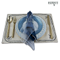 地中海新古典美式西餐具 样板房高档西餐盘套装 蓝色餐盘二件套-淘宝网