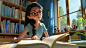 Pixar style, Disney style, A woman sitting at a desk, staring at an open book.,3d rendering, ultra HD quality, film quality, 16k


--style raw

--ar 16:9
