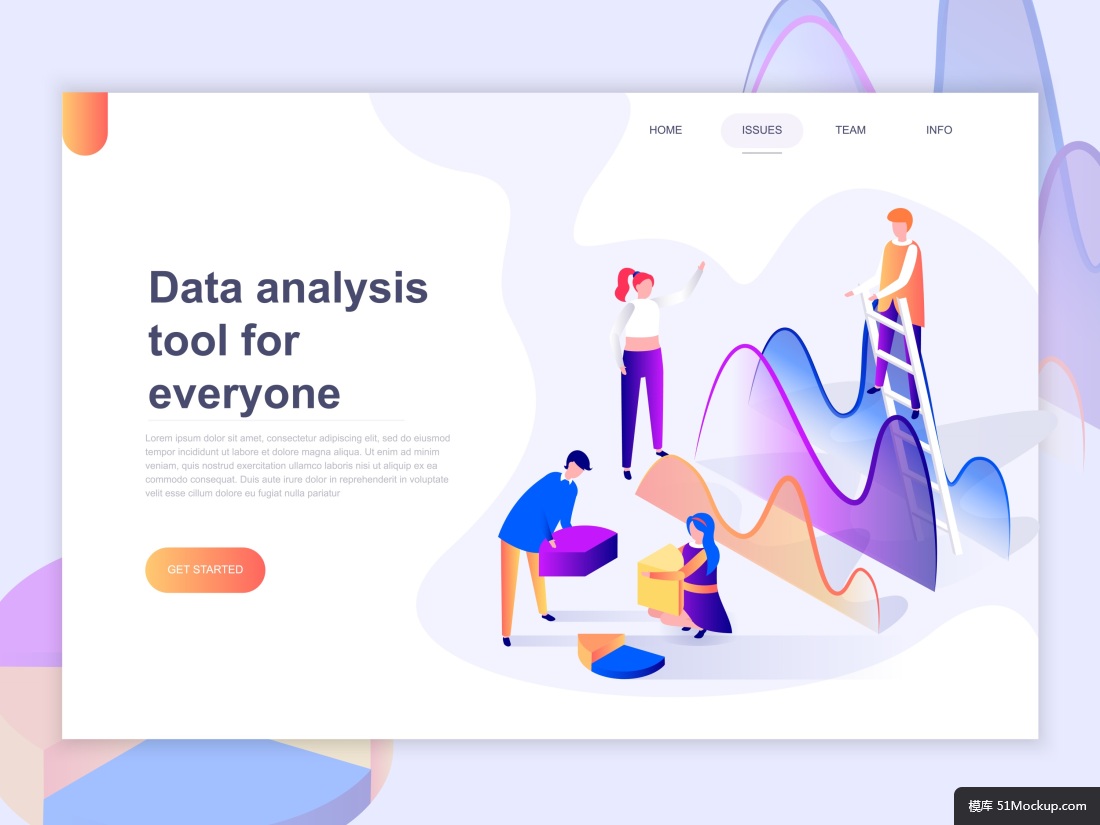 2d等距扁平化商务办公电脑科技感ui插图画网页banner设计08模板矢量素材 插图 插画矢量素材模板