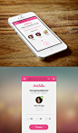粉红色dribbble个人信息主页手机APPUI-社交-粉色-列表，个人信息，清新