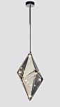 Modern pendant lamp【最灯饰】3月新品现代艺术简约玻璃酒店会所餐厅高档钻石吊灯: 