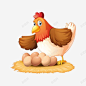 母鸡保护鸡蛋插画 元素 免抠png 设计图片 免费下载 页面网页 平面电商 创意素材