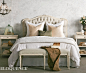 ELOQUENCE Sophia Weathered White Tufted Headboard