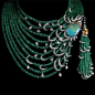 卡地亚以顶级祖母绿做为礼赞,设计出庄严华丽的项链。