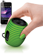 The grenade shaped Philips SoundShooter is a wireless Bluetooth portable speaker that packs quite a punch for a speaker of its size. Just pair it via Bluetooth with your phone and you can pump music loud enough to fill up a small room for up to 8 hours on