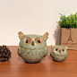 原单陶瓷绿釉猫头鹰摆件 日式杂货 家居装饰摆件 zakka 杂货