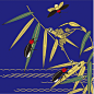 日式和风仙鹤底纹花纹中式复古植物花草背景图案喷印刷矢量素材图ai