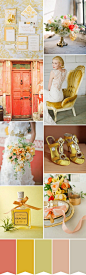 #金色婚礼# #柠檬黄婚礼# #珊瑚红婚礼#how about combining Coral & Lemon Yellow as wedding colours to create the perfect wedding color palette - bright, sunny, happy!