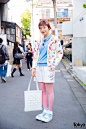 Harajuku Girl in Sequined Cardigan & Shorts