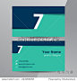 Flat design. Business cards template with number 7.