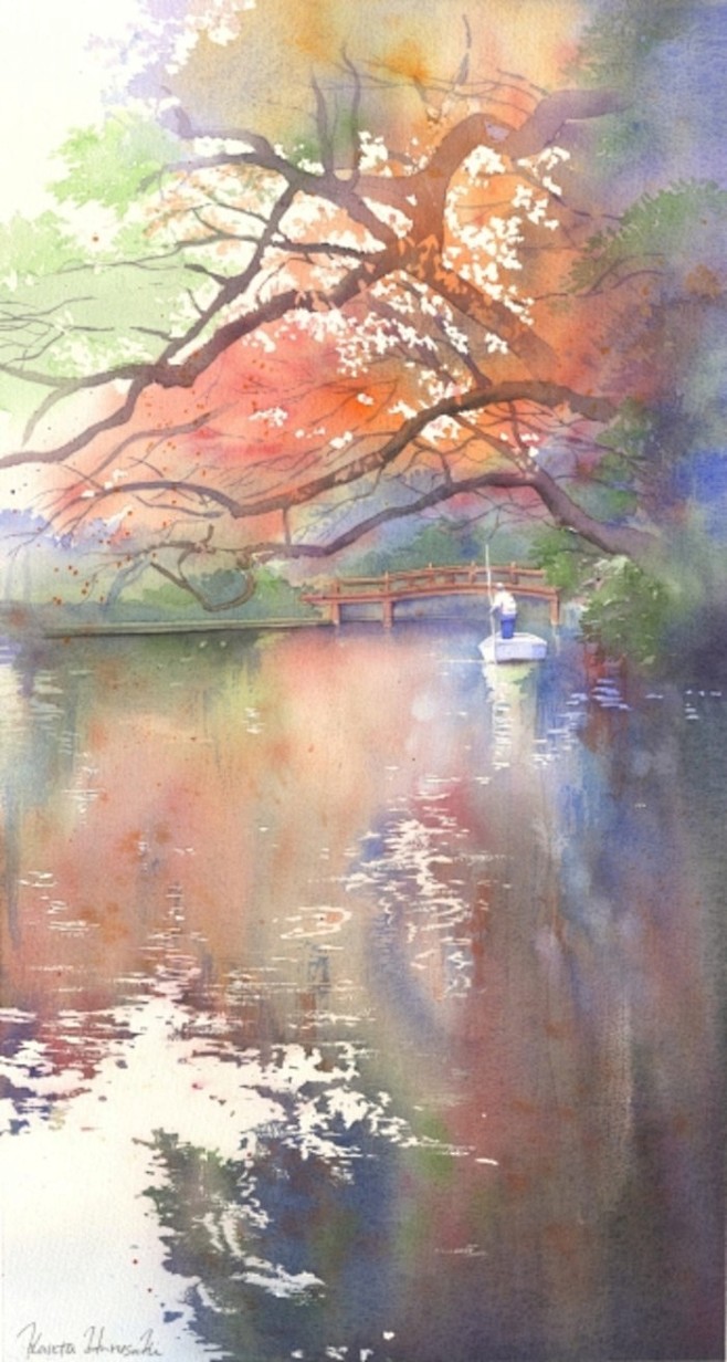 春崎干太，来自日本的水彩画家。。
