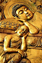 Buddha and monk in repose