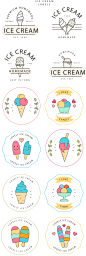 2018时尚复古冰淇淋标签logo模版矢量素材