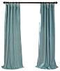 Signature Aqua Mist Blackout Velvet Curtain Single Panel, 50"x84" contemporary-curtains