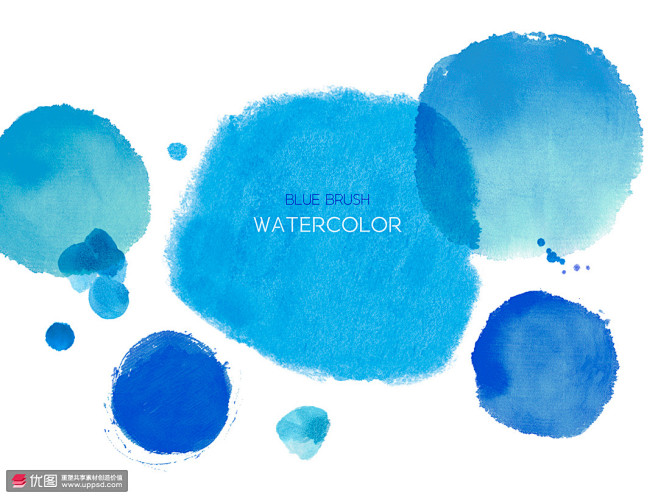 Blue Brush Watercolo...