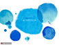 Blue Brush Watercolor 蓝色墨迹笔刷插图PSD分层素材 ti246a6401图片手绘背景素材下载-优图网-UPPSD