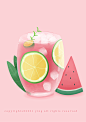 夏日饮品西瓜汁冷饮，原创作品，禁止商用或二次改画，转载请标明出处，谢谢！