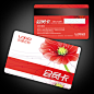 红色花朵VIP会员卡设计